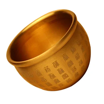 Pirinç Altın Porsperity Servet Fengshui Süslemeleri Ofis Çin Modeli Şanslı Külçe Kase Hazine Basinmoney Altın Süs