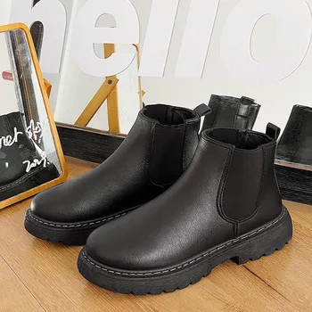 Erkek Antiskid Çizmeler Kış erkek ayakkabıları Yüksek Kalite Aracı Platformu Çizmeler Çok Yönlü erkek Chelsea Çizmeler Ayakkabı Erkekler için Çizmeler Erkekler