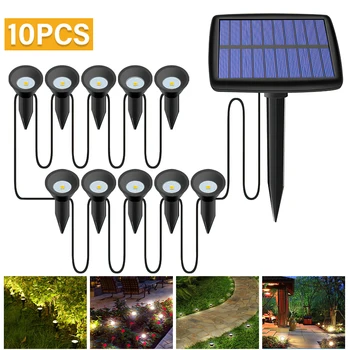 10 adet LED güneş enerjili çim lambaları duvar lambası bahçe yolu açık ışık ev festivali dekorasyon