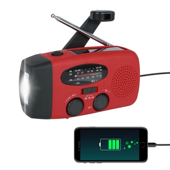 Alıcı Mini Taşınabilir el Feneri acil durum taşınabilir güç kaynağı bankası AM FM Hava Radyo Güneş El Krank Radyo İle Çok Fonksiyonlu