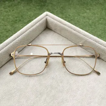 Kare Japon Gafas Aviator Gözlük Titanyum Hafif Çerçeve Retro Reçete Okuma Erkekler Gözlük Miyopi De Oculos