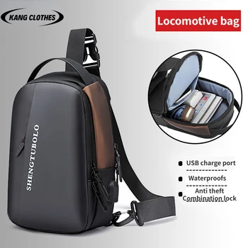 2023New erkek göğüs çantası seyahat omuz çantası su geçirmez anti-hırsızlık erkek USB şarj yüksek kapasiteli crossbody çanta askılı çanta