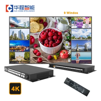 AMS-QMV-H9 4K HD 멀티 뷰어 9 인 원 아웃 이음새 없는 스위처 LED TV 화면 분할기 비디오 컨버터 모니터 디스패치 센터
