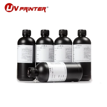 500 ml UV mürekkep CMYKW için uygundur UV mürekkep püskürtmeli yazıcı 3D Epson R1390 L800 L805 L1800 R2000 baskı yumuşak UV mürekkep