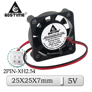 Gdstime 10 Adet 25mm Mikro Eksenel Radyatör 25x25x7mm 2507 5 V DC Fırçasız Soğutma Fanı 25mm x 7mm Soğutucu Fan