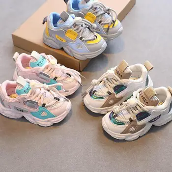 Çocuk gündelik ayakkabı Kız Örgü nefes Ayakkabı erkek Bebek Yürümeye Başlayan Flats Ayakkabı Açık Spor Ayakkabı