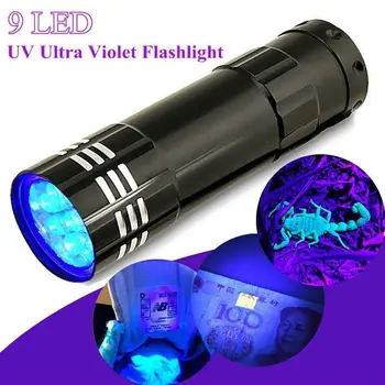 LED UV El Feneri Ultraviyole Meşale Mini UV flaş ışığı Pet İdrar Lekeleri Dedektörü Akrep Avcılık Taşınabilir Açık Fenerler