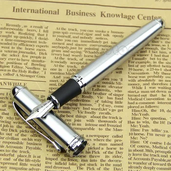 Lüks Marka Jinhao X750 Gümüş Paslanmaz Çelik Dolma Kalem Orta 18KGP Uç Okul Ofis Adı Mürekkep Kalemler Hediye Kırtasiye