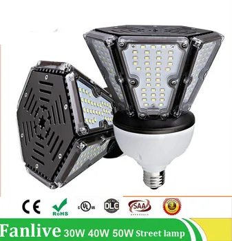 6 ADET / GRUP 30 W 40 W 50 W led sokak lambası yol lambası LED mısır ışık E27 E40 LED Mısır Ampul endüstriyel ışık kaynağı 110 v 220 V