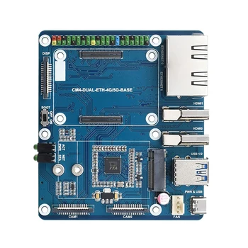 Ahududu Pi için CM4 Çift Gigabit Ethernet Portu Arka Panel Çekirdek Kurulu Bilgi İşlem Modülü 5G / 4G / USB Iot genişletme kartı