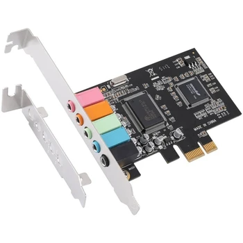 PCIe Ses Kartı 5.1, PCI Express Surround Kart 3D Stereo Ses Yüksek Ses Performansı ile PC Ses Kartı CMI8738 Çip