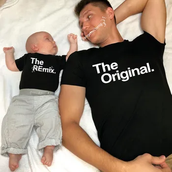 Komik Aile Eşleştirme Kıyafetler Baba Anne Çocuk T-shirt Bebek Bodysuits Aile Bak Pamuk Baba Oğul Giysileri babalar Günü Hediyesi