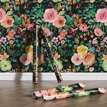 Kabuğu Ve Sopa Orman Çiçek Duvar Kağıdı Kendinden yapışkanlı Renkli Çıkarılabilir duvar kağıdı Ev Oturma Odası Süslemeleri duvar resmi