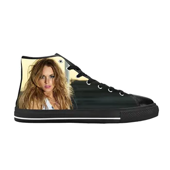 Sıcak Lindsay Lohan Film Yıldızı Aktör Şarkıcı Moda Rahat Bez Ayakkabı Yüksek Top Rahat Nefes 3D Baskı Erkekler Kadınlar Sneakers