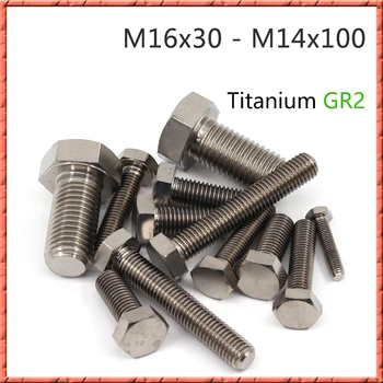 10 adet / grup dın933 Titanyum dış altıgen parlak cıvata m16 * 30/35/40/45~100mm Dış altıgen başlı vida saf titanyum alaşımlı anti-pas