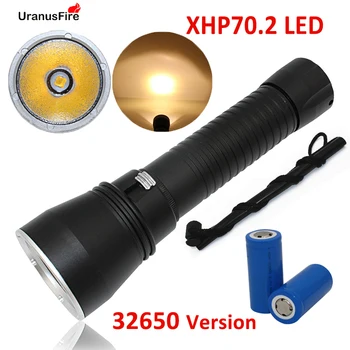 Uranusfire XHP70. 2 LED el feneri Su Geçirmez Dalış Meşale 32650 Pil sualtı ışığı Dalış xhp70. 2 El Feneri