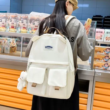 Orta okul sırt çantası Kızlar için Genç Öğrenci Naylon Kadın Kore Sırt çantası