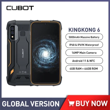 Cubot KingKong 6 IP68 Su Geçirmez 64 GB ROM 128 GB Genişletilmiş NFC 4G Çift SIM Android Telefon 5000 mAh Pil güçlendirilmiş akıllı telefon