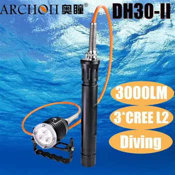 ARCHON DH30 II 3 Xcree XML U2 LED 3 Modu 3000LM 100 m Sualtı 3 * 26650 Teneke Kutu Dalış El Feneri torch