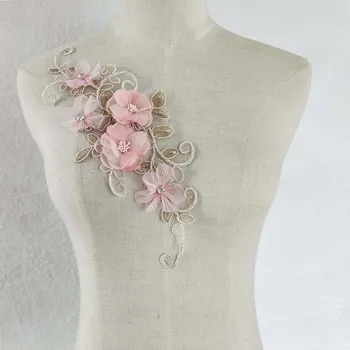 El yapımı Çiçek Nakış Dikiş Aplikler Bayan Elbise DIY Yaka Yama Scrapbooking Ayrılabilir Yaka Korsaj