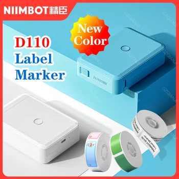 Mavi D110 termal etiket Bluetooth Taşınabilir Yazıcı Cep Etiket Barkod QR Kod Kendinden yapışkanlı yapışkanlı etiketleme Niimbot Makinesi