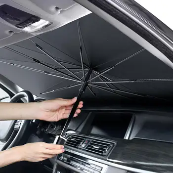 Araba güneşliği ön Cam Şemsiye V şeklinde EV güneş geçirmez ve ısı yalıtımı katlanabilir güneş gölge şemsiye Yeni stil C8T3