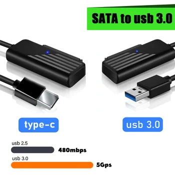 USB 3.0 / 2.0 SATA 22 Kablo Adaptörü Dönüştürücü Hatları HDD SSD Bağlantı Kablosu Tel için 2.5 inç sabit disk sürücüler için Katı Disk