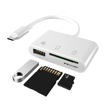 3 İn 1 Tip-C Adaptörü TF kart okuyucu OTG Flash USB-C macbook adaptörü iPad Pro Huawei Bilgisayar Dizüstü Bilgisayar USB Tip C Kart Okuyucu