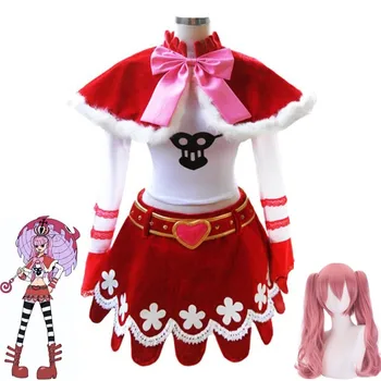 Anime Gerilim Barque Perona Cosplay Kostüm Peruk Soul Meyve Prenses Mononoke Seksi Kadın Şal Etek Cadılar Bayramı Kırmızı Üniforma Takım Elbise