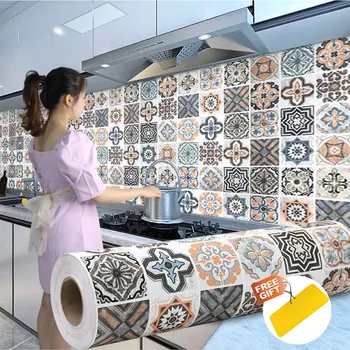 Yağ geçirmez Mutfak Backsplash Duvar Kağıdı mermer fayans Çıkartmalar DIY Duvar Resimleri Su Geçirmez Tezgah Kapakları Banyo Çıkartması Kendinden Yapışkanlı