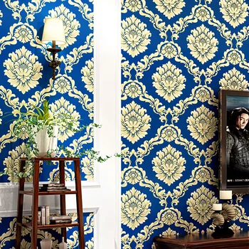 Avrupa Şam 3D Çiçek Duvar Kağıtları Ev Dekor Su Geçirmez PVC Dekorasyon Chambre Oturma Odası Arka Plan Duvarları Duvar
