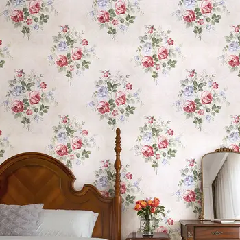 Retro Amerikan Pastoral çiçekli duvar Kağıdı Oturma Odası Yatak Odası TV Arka Plan Yenileme Avrupa Lüks ev duvar dekorasyonu