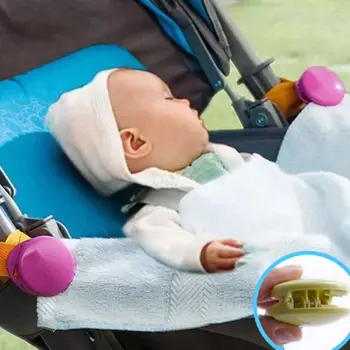 1 Çift Bebek Arabası kaymaz Battaniye Klip Düz Renk Ayarlanabilir Anti-kick yorgan klipsi Çok amaçlı Bebek Arabası Aksesuarı