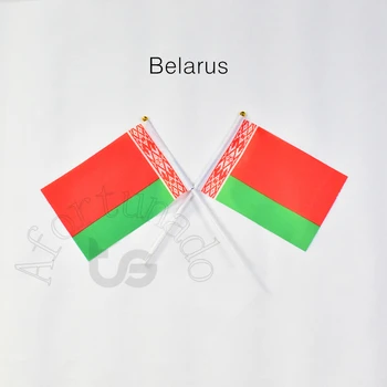 Belarus 14 * 21 cm 10 adet bayrak Afiş El sallayarak Bayrak Ulusal Bayrak karşılamak için, Geçit töreni, parti.Asılı, dekorasyon