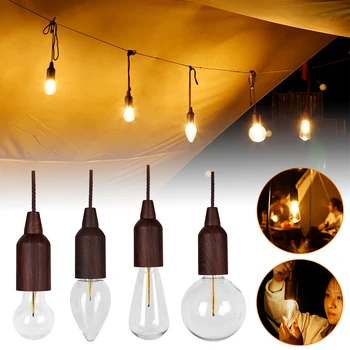 LED dış ışık çekme kablosu ışık taşınabilir pil su geçirmez kamp çadırı atmosfer ışığı noel dekorasyon kolye ışık