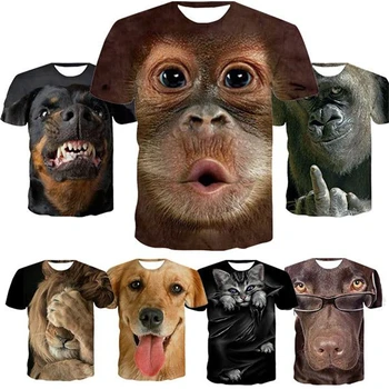 Hayvanlar Yüz Baskı T-Shirt çocuk Giyim Kısa Kollu T Shirt Casual Köpek Sevimli Çocuk Tshirt Moda Pijama 2023