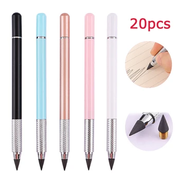 20 adet Metal Ebedi Kalem Ücretsiz Bileme Kalemler Dik Duruş Kalem Sonsuz Kalemler Sonsuzluk Kalem Toptan