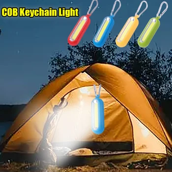 Taşınabilir LED ışıklı anahtarlık COB Mini Cep Taktik 3 Modu El Feneri Akülü Açık Kamp balıkçılık lambası Fenerler