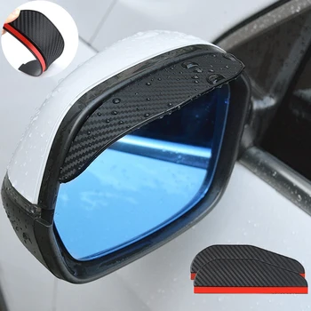 2 ADET Araba dikiz aynası Yağmur Kaş Visor Karbon Fiber Araba Dikiz Yan Kar Güneşlik yağmur kılıfı Araba Ayna Aksesuarları