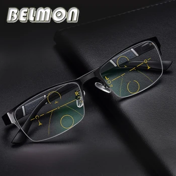 BELMON Çok Odaklı İlerici okuma gözlüğü Erkekler Presbiyopik Gözlük Diyoptri Gözlük +1.0+1.25+1.50+1.75+2.00+2.25+2.5 RS315