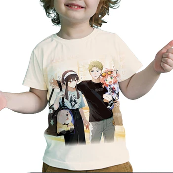 Casus X Aile Erkek Bebek Kız Giysileri 3D Çocuk Giyim 2022 Yaz T Gömlek Moda Karikatür Anya Forger Çocuklar Gömlek Tops