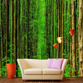 Orman Orman Doğal Manzara Yatak Odası Duvar Kağıtları Gölgeli Yol TV Arka Plan Duvar Resimleri Duvar Kağıdı 3D Oturma Odası Ev Dekor İçin