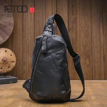 AETOO El Yapımı erkek göğüs çantası, moda trendi gençlik omuzdan askili çanta, spor askılı çanta, hafif çanta
