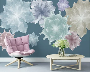 beibehang Özel İskandinav el-boyalı çiçekler ışık lüks modern minimalist TV kanepe başucu arka plan papel de parede duvar kağıdı