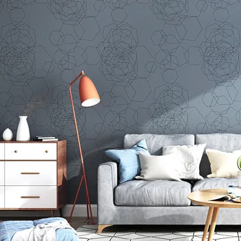 Iskandinav tarzı saf pigment gri duvar kağıdı aile oturma odası yatak odası TV arka plan duvar mavi duvar kağıdı modern ve basit
