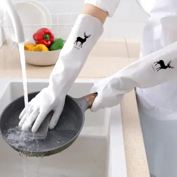 Kadın Su Geçirmez Kauçuk Lateks Bulaşık eldivenleri Mutfak Dayanıklı Temizlik Ev İşi İşleri Bulaşık Yıkama Araçları