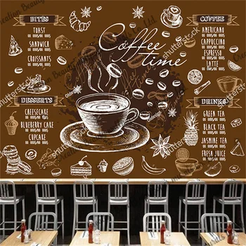 El-boyalı Kahve Duvar Kağıdı Duvar Endüstriyel Dekor Kahve Evi Cafe Öğleden Sonra Çay Restoran Arka Plan Duvar Papel Tapiz