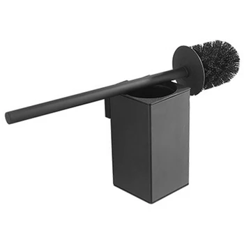 3X Paslanmaz çelik tuvalet Fırçası Siyah Banyo Temizleme Fırçası Tutucu Tuvalet Fırçası Duvara Monte