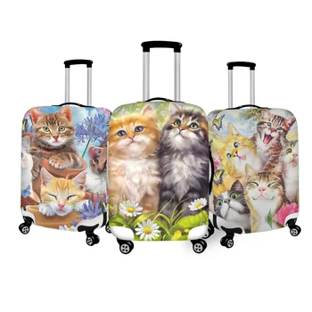 Twoheartsgırl Komik Kedi Baskı Bagaj Kapağı Çıkarılabilir Bavul Toz Geçirmez Kapak Gezisi Kaynağı Aşınmaya dayanıklı Seyahat Aksesuarları
