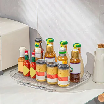 Buzdolabı Pikap Organizatör 360° Dönebilen Tembel Susan Depolama Tepsisi Buzdolabı Baharat Meyve Çeşni Raf Mutfak Malzemeleri